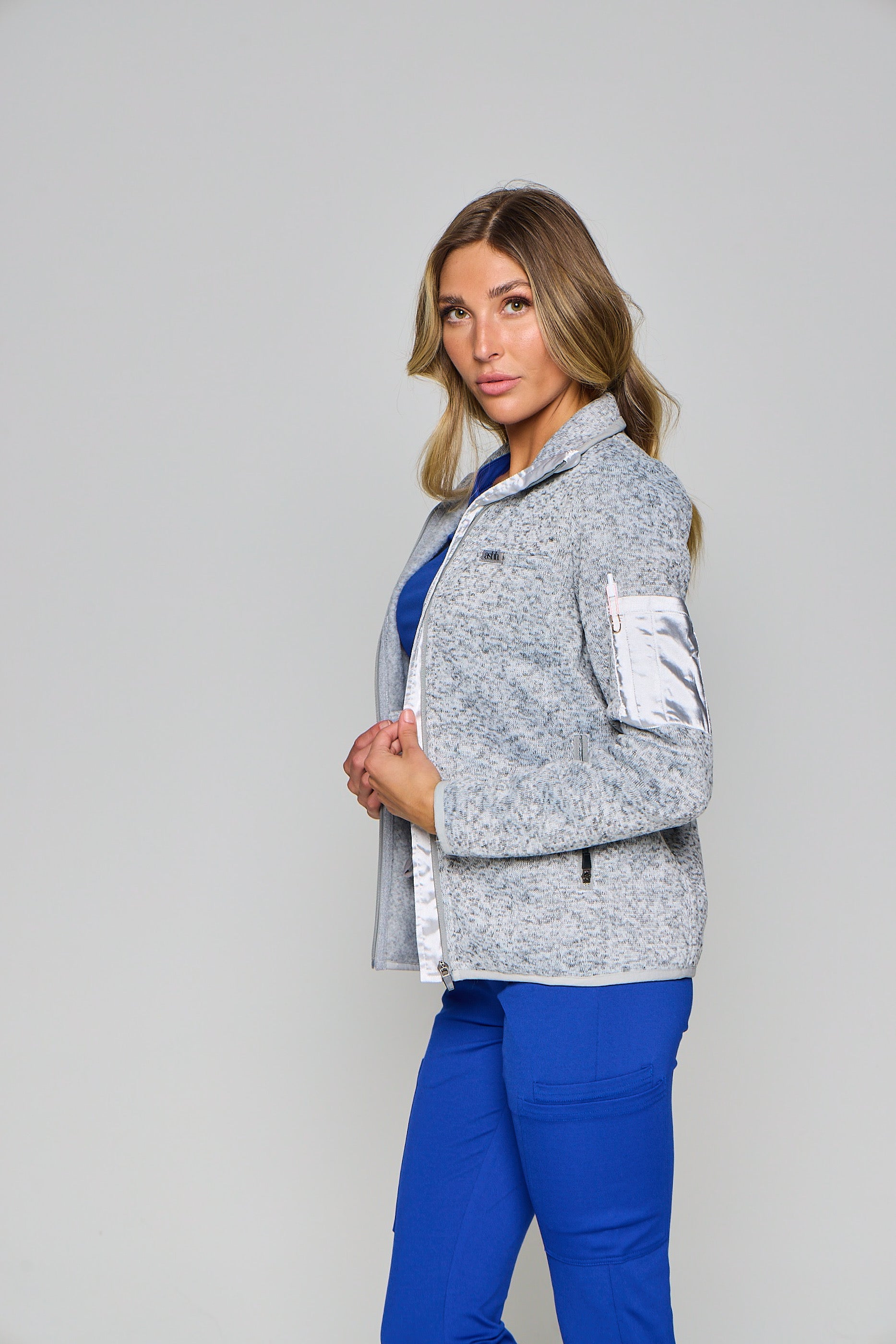 Ashh Lisa Fleece Scrub Jacket - A stylish outer layer designed for healthcare professionals