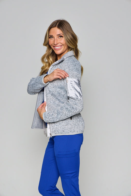 Ashh Lisa Fleece Scrub Jacket - A stylish outer layer designed for healthcare professionals