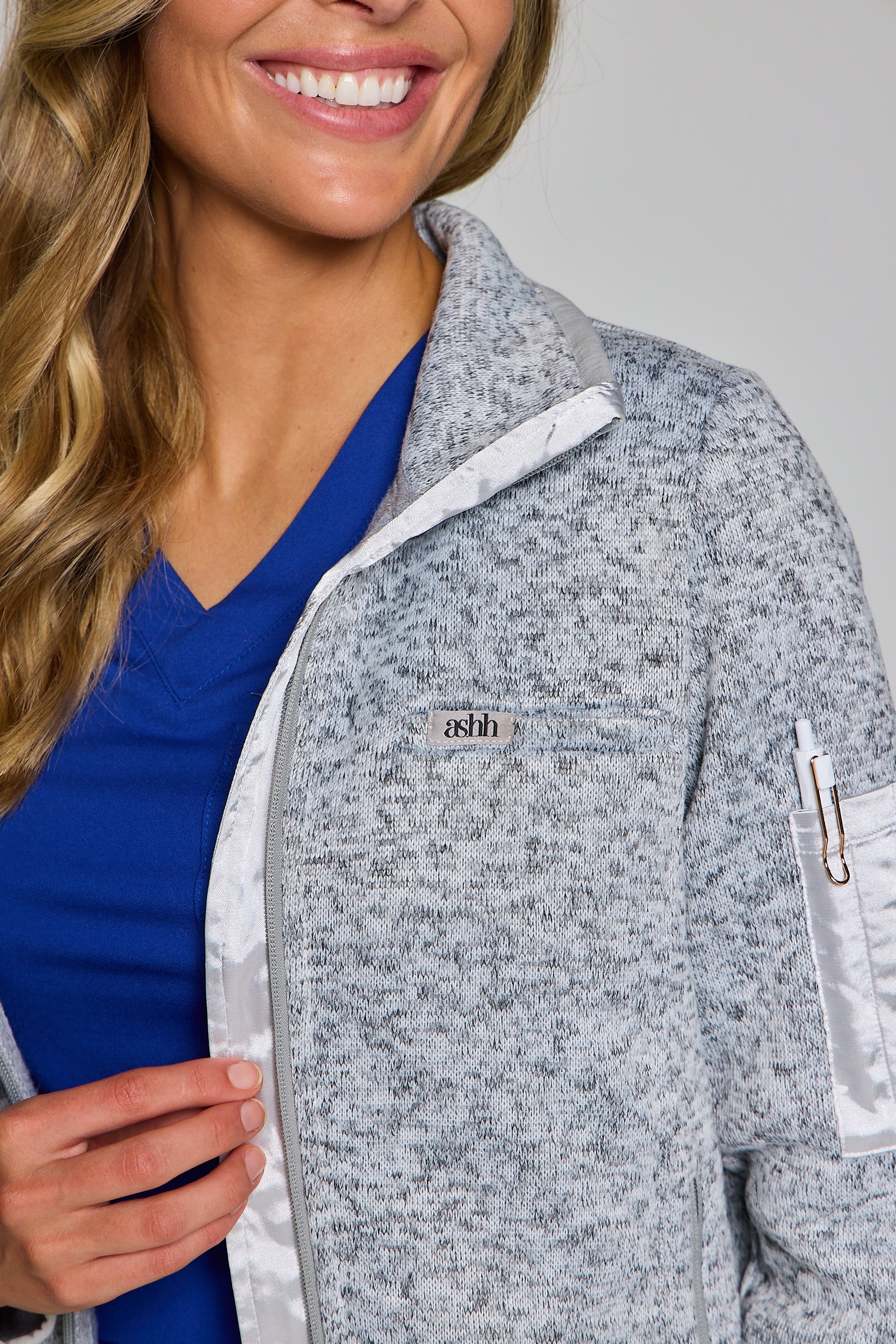 Ashh Lisa Fleece Scrub Jacket - A stylish outer layer designed for healthcare professionals