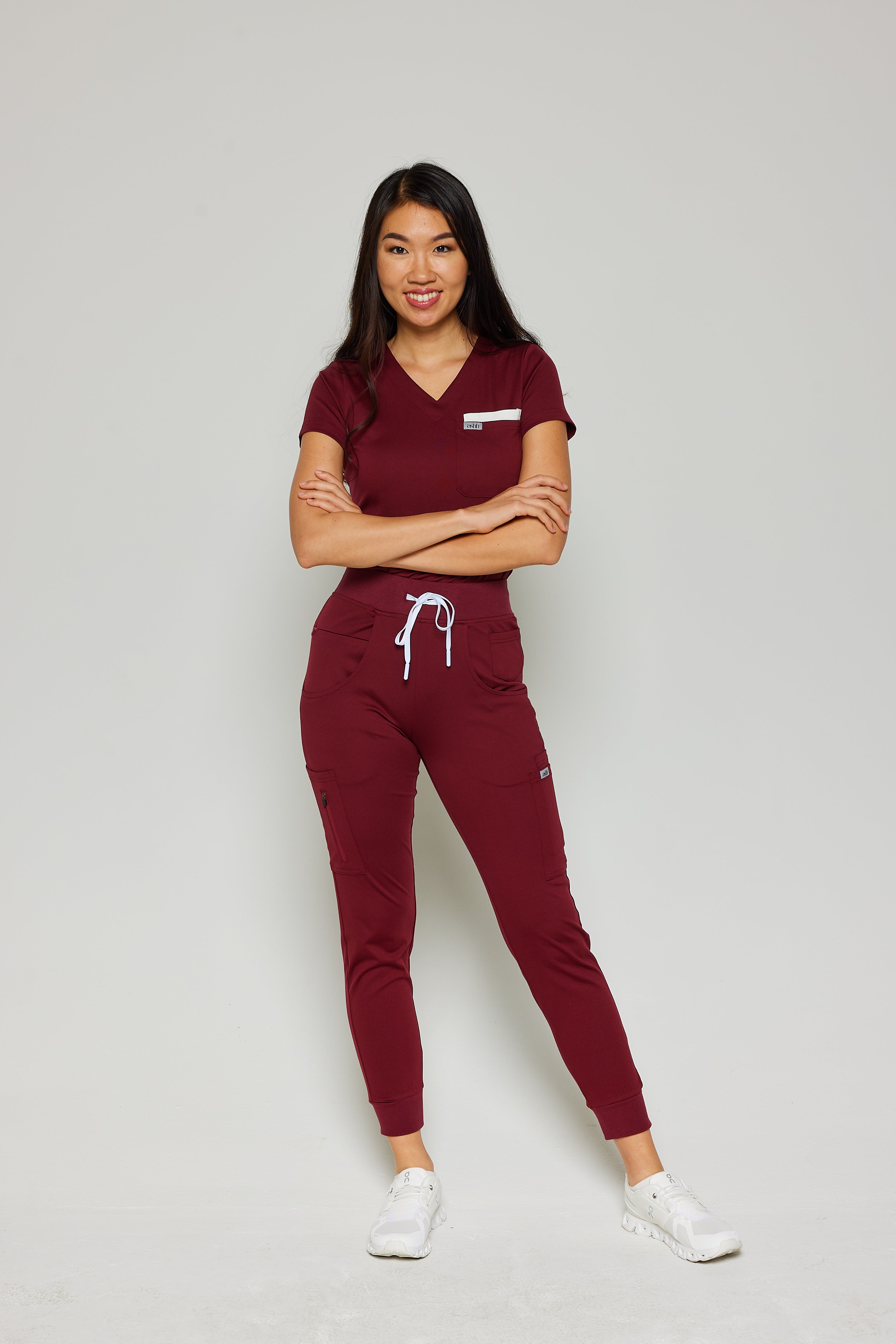 Discover Elegance with Aneesa Classic V-neck Scrub Top – Ashh Scrubs